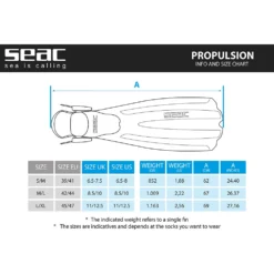 SEAC Propulsion Diving Fins -AquaTrek Shop seac propulsion diving fins 6